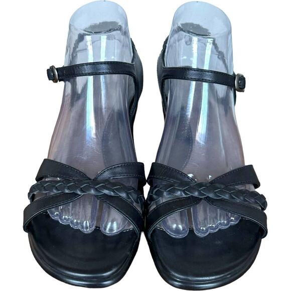 Dansko Women's Raquel Strappy Sandals Black Leather Adjustable Buckle Mid Heel 9 - Picture 5 of 10